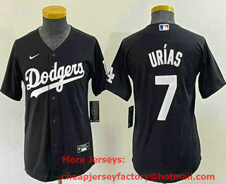 Youth Los Angeles Dodgers #7 Julio Urias Black Turn Back The Clock Stitched Cool Base Jersey 01