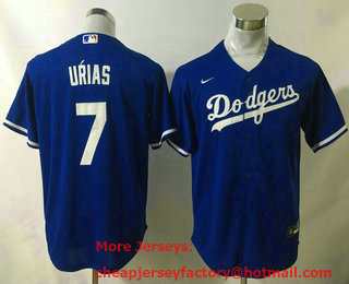 Youth Los Angeles Dodgers #7 Julio Urias Blue Stitched MLB Cool Base Nike Jersey