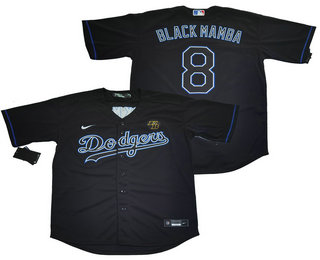Youth Los Angeles Dodgers #8 Kobe Bryant Black Mamba Lights Out Black Fashion Stitched MLB Cool Base Nike Jersey