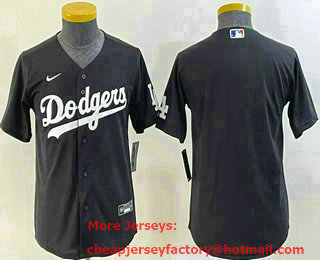 Youth Los Angeles Dodgers Blank Black 2022 Cool Base Stitched Nike Jersey