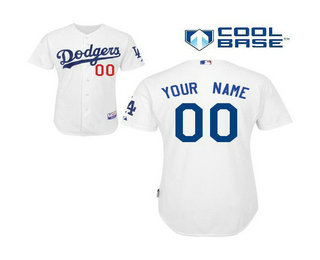 Youth Los Angeles Dodgers Customized Authentic White Home Cool Base MLB Jersey