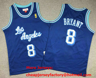 Youth Los Angeles Lakers #8 Kobe Bryant Blue 1996 Throwback Swingman Jersey
