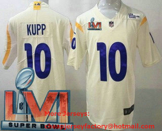 Youth Los Angeles Rams #10 Cooper Kupp Cream 2022 Super Bowl LVI Vapor Untouchable Stitched Limited Jersey