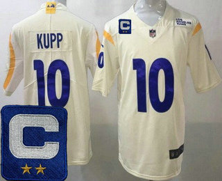Youth Los Angeles Rams #10 Cooper Kupp Limited Bone C Patch Vapor Jersey