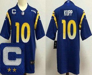 Youth Los Angeles Rams #10 Cooper Kupp Limited Royal C Patch Vapor Jersey