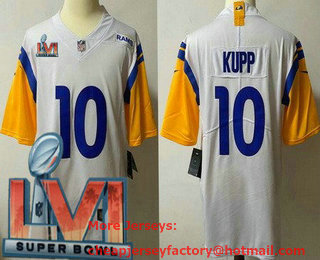 Youth Los Angeles Rams #10 Cooper Kupp White 2022 Super Bowl LVI Vapor Untouchable Stitched Limited Jersey