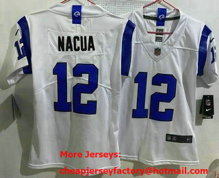 Youth Los Angeles Rams #12 Puka Nacua Limited White 2026 Vapor Jersey