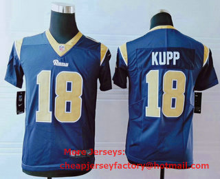 Youth Los Angeles Rams #18 Cooper Kupp Navy Blue 2017 Vapor Untouchable Stitched NFL Nike Limited Jersey