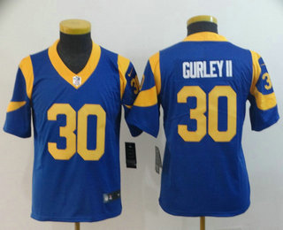 Youth Los Angeles Rams #30 Todd Gurley II Royal Blue 2017 Vapor Untouchable Stitched NFL Nike Limited Jersey