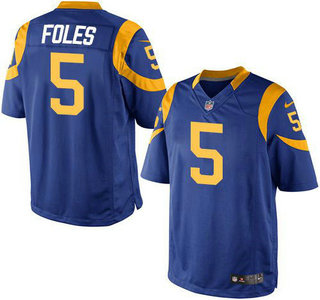 Youth Los Angeles Rams #5 Nick Foles Royal Blue Alternate Nike Game Jersey