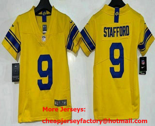 Youth Los Angeles Rams #9 Matthew Stafford Limited Yellow 2026 Classic Vapor Jersey