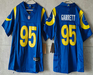 Youth Los Angeles Rams #95 Myles Garrett Limited Blue FUSE Vapor Jersey