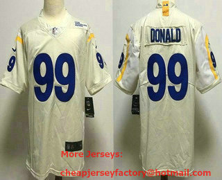 Youth Los Angeles Rams #99 Aaron Donald Limited Bone 2020 Vapor Untouchable Jersey