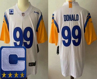 Youth Los Angeles Rams #99 Aaron Donald Limited White C Patch Alternate Vapor Jersey