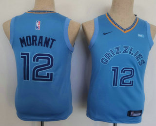 Youth Memphis Grizzlies #12 Ja Morant Light Blue 2019 Nike Swingman Stitched Jersey With Sponsor