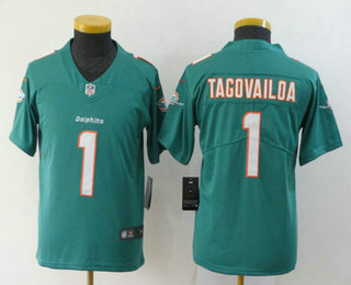 Youth Miami Dolphins #1 Tua Tagovailoa Green 2020 Vapor Untouchable Stitched NFL Nike Limited Jersey