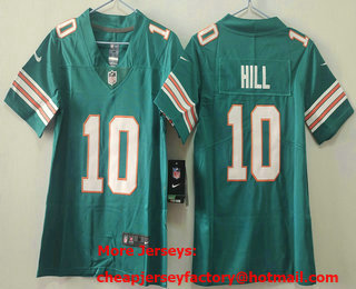 Youth Miami Dolphins #10 Tyreek Hill Limited Aqua Throwback Vapor Jersey