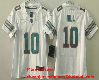 Youth Miami Dolphins #10 Tyreek Hill Limited White Throwback Vapor Jersey
