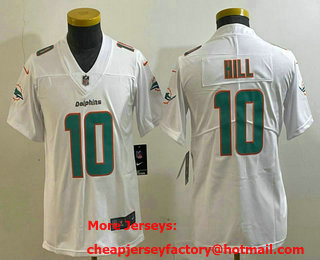 Youth Miami Dolphins #10 Tyreek Hill Limited White Vapor Jersey