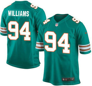 Youth Miami Dolphins #94 Mario Williams Aqua Green Alternate Game Jersey