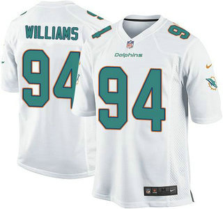 Youth Miami Dolphins #94 Mario Williams White Game Jersey