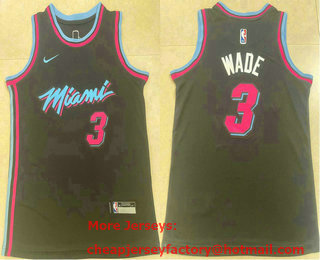 Youth Miami Heat #3 Dwyane Wade Black Nike Swingman Stitched Jersey