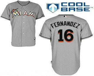 Youth Miami Marlins #16 Jose Fernandez Gray Road Stitched MLB Cool Base Jersey