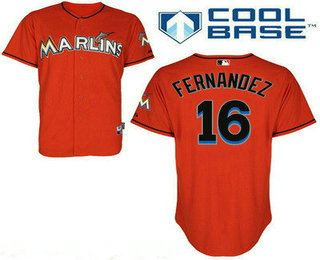 Youth Miami Marlins #16 Jose Fernandez Orange Stitched MLB Cool Base Jersey