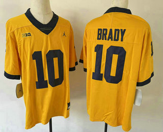 Youth Michigan Wolverines #10 Tom Brady Yellow 2022 Vapor Untouchable Stitched Jersey