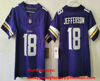 Youth Minnesota Vikings #18 Justin Jefferson Limited Purple FUSE Vapor Jersey
