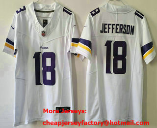 Youth Minnesota Vikings #18 Justin Jefferson Limited White FUSE Vapor Jersey