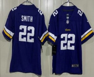 Youth Minnesota Vikings #22 Harrison Smith Limited Purple Vapor Jersey