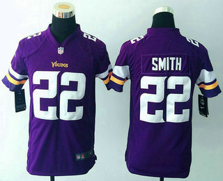 Youth Minnesota Vikings #22 Harrison Smith Purple Team Color NFL Nike Game Jersey