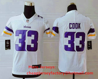 Youth Minnesota Vikings #33 Dalvin Cook White 2017 Vapor Untouchable Stitched NFL Nike Limited Jersey