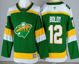 Youth Minnesota Wild #12 Matthew Boldy Green Alternate Authentic Jersey