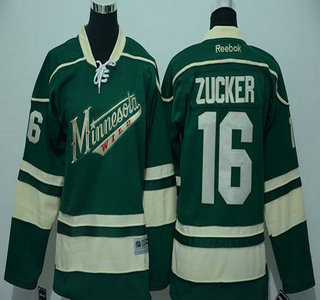 Youth Minnesota Wild #16 Jason Zucker Reebok Green Hockey Jersey