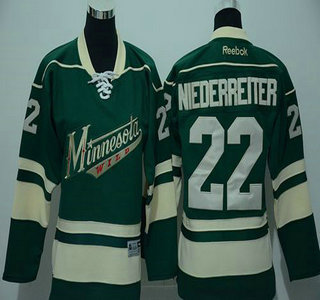 Youth Minnesota Wild #22 Nino Niederreiter Reebok Green Hockey Jersey