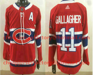Youth Montreal Canadiens #11 Brendan Gallagher Red With A Patch Adidas Stitched NHL Jersey