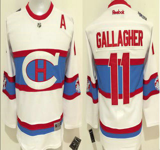 Youth Montreal Canadiens #11 Brendan Gallagher Reebok White 2016 Winter Classic Premier Jersey