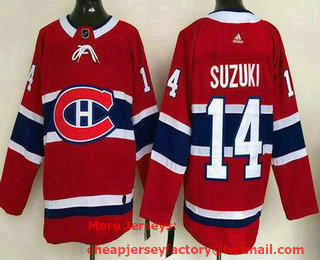 Youth Montreal Canadiens #14 Nick Suzuki Red Authentic Jersey