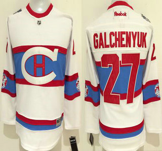 Youth Montreal Canadiens #27 Alex Galchenyuk Reebok White 2016 Winter Classic Premier Jersey