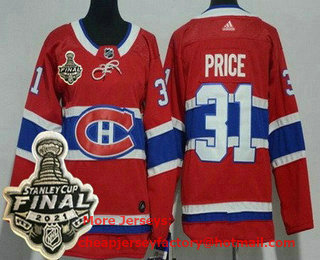 Youth Montreal Canadiens #31 Carey Price Red 2021 Stanley Cup Finals Authentic Jersey