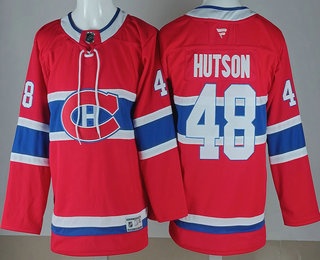 Youth Montreal Canadiens #48 Lane Hutson Red Authentic Jersey