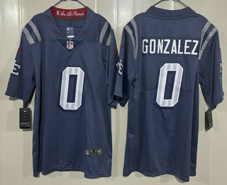 Youth New England Patriots #0 Christian Gonzalez Limited Gray Rivalries FUSE Vapor Jersey