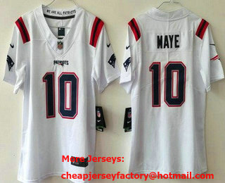 Youth New England Patriots #10 Drake Maye Limited White Vapor Jersey