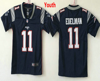Youth New England Patriots #11 Julian Edelman Navy Blue 2017 Vapor Untouchable Stitched NFL Nike Limited Jersey