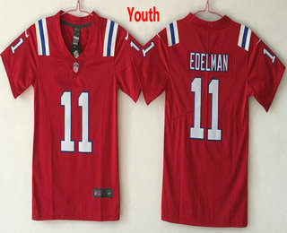 Youth New England Patriots #11 Julian Edelman Red 2017 Vapor Untouchable Stitched NFL Nike Limited Jersey