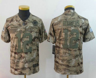 Youth New England Patriots #12 Tom Brady 2018 Camo Salute to Service Stitched NFL Nike Limited Jersey