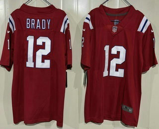Youth New England Patriots #12 Tom Brady Limited Red Vapor Jersey