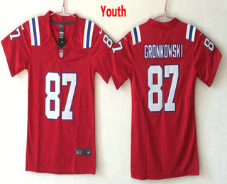Youth New England Patriots #87 Rob Gronkowski Red 2017 Vapor Untouchable Stitched NFL Nike Limited Jersey